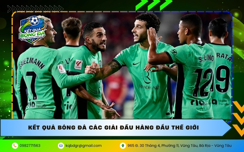 Kết quả bóng đá các giải đấu hàng đầu thế giới